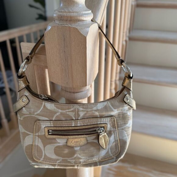 Coach Penelope Shantung Textured Signature Fabric Mini Hobo - Picture 2 of 15